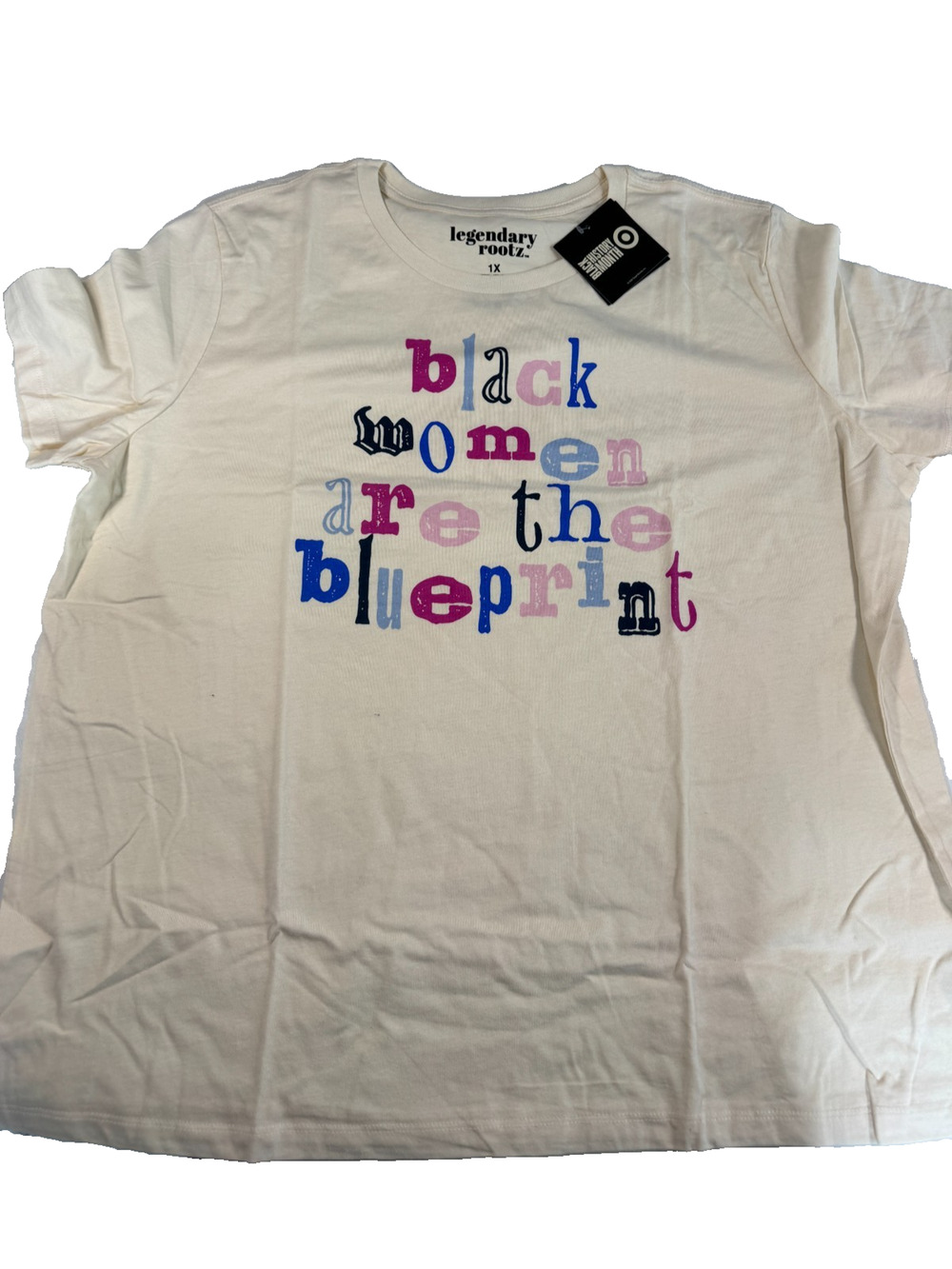 Legendary Rootz Black History Month Women's Blueprint T-Shirt 1X Cream